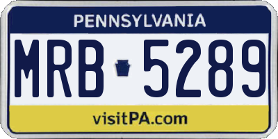 PA license plate MRB5289