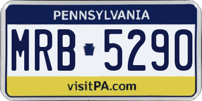 PA license plate MRB5290