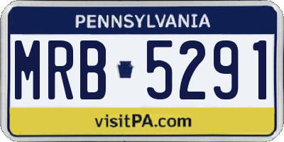 PA license plate MRB5291