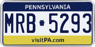 PA license plate MRB5293
