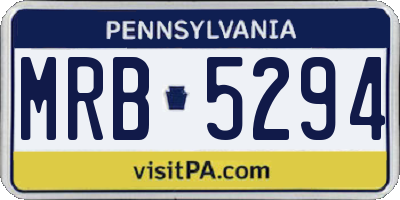 PA license plate MRB5294