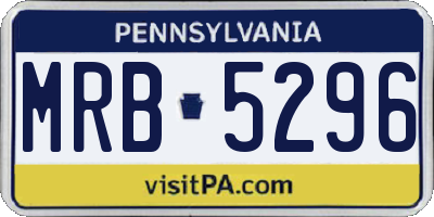 PA license plate MRB5296