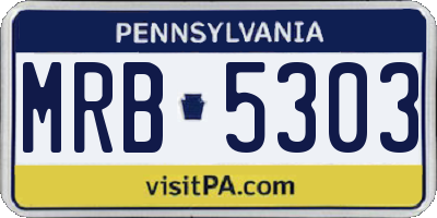 PA license plate MRB5303