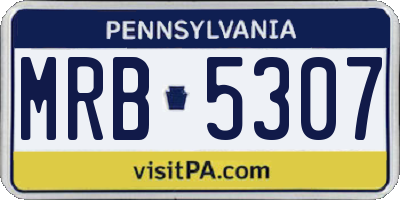 PA license plate MRB5307