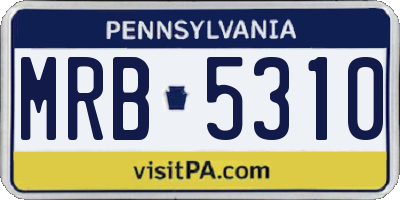 PA license plate MRB5310