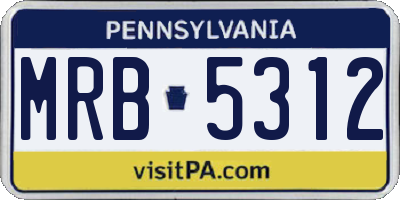 PA license plate MRB5312