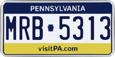 PA license plate MRB5313