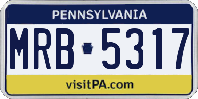 PA license plate MRB5317