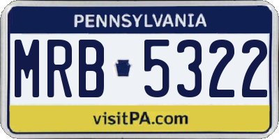 PA license plate MRB5322