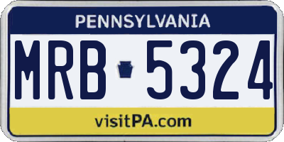 PA license plate MRB5324