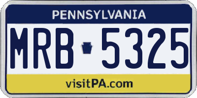 PA license plate MRB5325