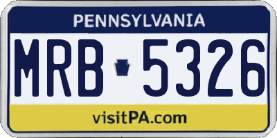 PA license plate MRB5326