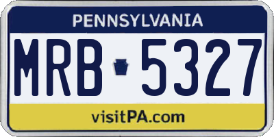 PA license plate MRB5327