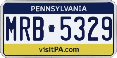 PA license plate MRB5329