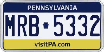 PA license plate MRB5332