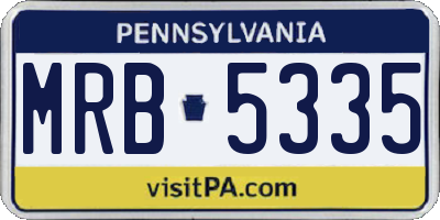 PA license plate MRB5335