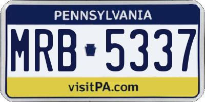 PA license plate MRB5337