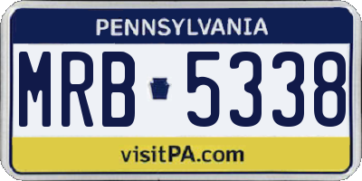 PA license plate MRB5338