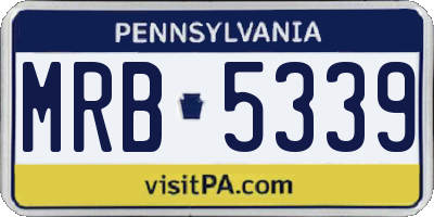 PA license plate MRB5339