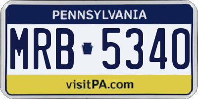 PA license plate MRB5340