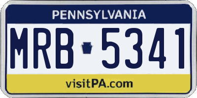 PA license plate MRB5341