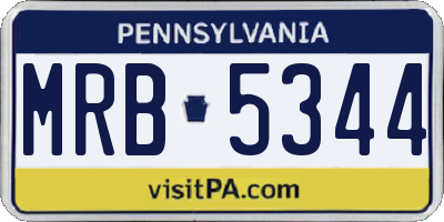 PA license plate MRB5344