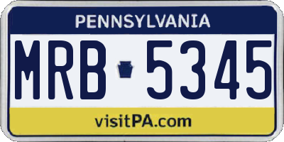 PA license plate MRB5345