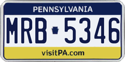 PA license plate MRB5346