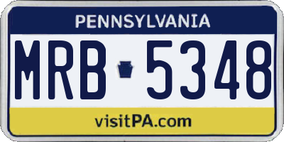 PA license plate MRB5348