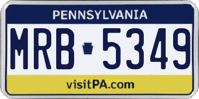 PA license plate MRB5349