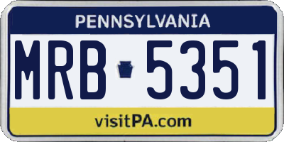PA license plate MRB5351