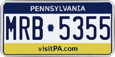 PA license plate MRB5355