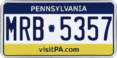 PA license plate MRB5357