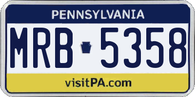 PA license plate MRB5358