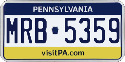 PA license plate MRB5359