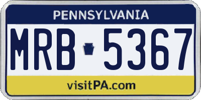 PA license plate MRB5367