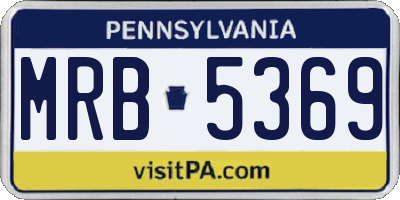 PA license plate MRB5369
