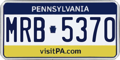 PA license plate MRB5370