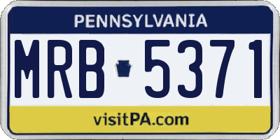 PA license plate MRB5371
