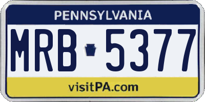 PA license plate MRB5377