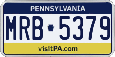 PA license plate MRB5379