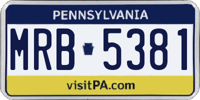 PA license plate MRB5381