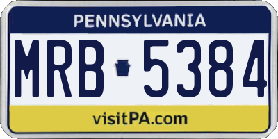 PA license plate MRB5384