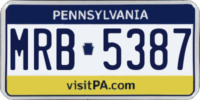 PA license plate MRB5387