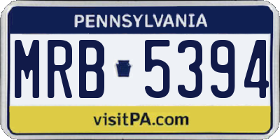 PA license plate MRB5394