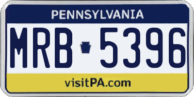 PA license plate MRB5396