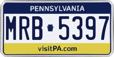 PA license plate MRB5397
