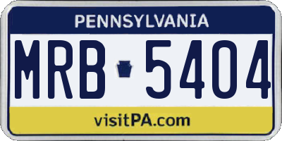 PA license plate MRB5404