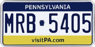 PA license plate MRB5405
