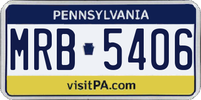 PA license plate MRB5406